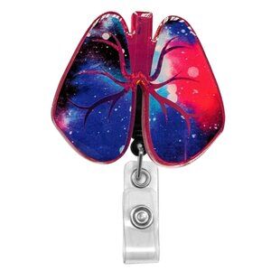 Lung Badge Reel | Handmade ID Holder Nurse Teacher Student Therapist Gift NWT